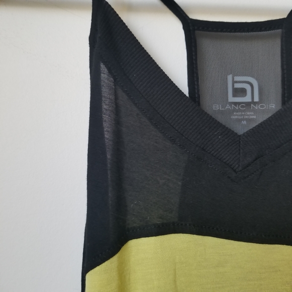 Blanc Noir womens yellow & black tank top - Picture 4 of 11